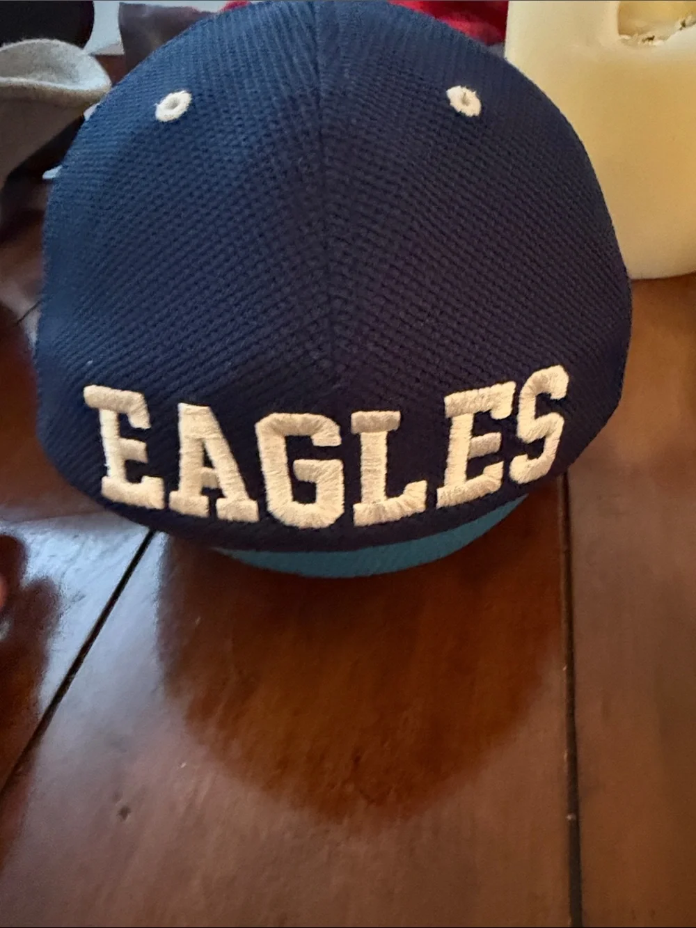 Men's Navy Blue Baseball Cap with Red & White Logo